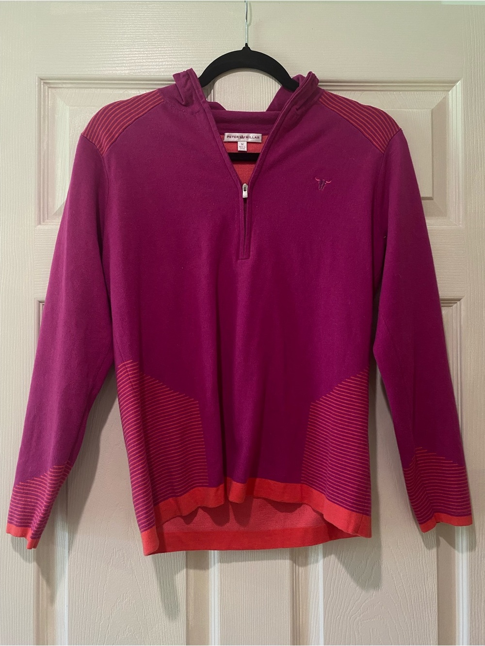 Peter Millar Crown Sport Womenās 1/2 Zip Pullover Magenta Coral Size Medium